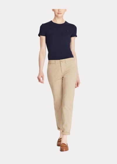 Women's Ralph Lauren Stretch Cotton Skinny Pants | 371042TMI